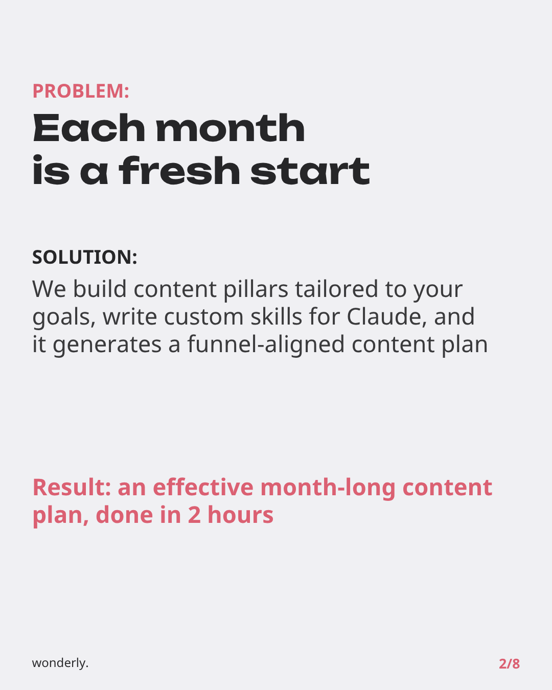 The problem: rebuilding your content process from scratch every month